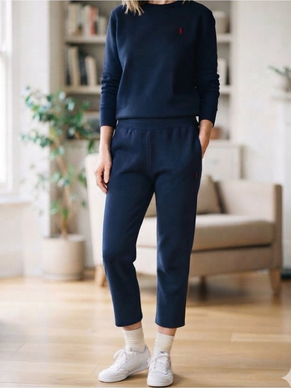 Polo Ralph Lauren Navy Blue Crop Jogger Sweatpants 0331